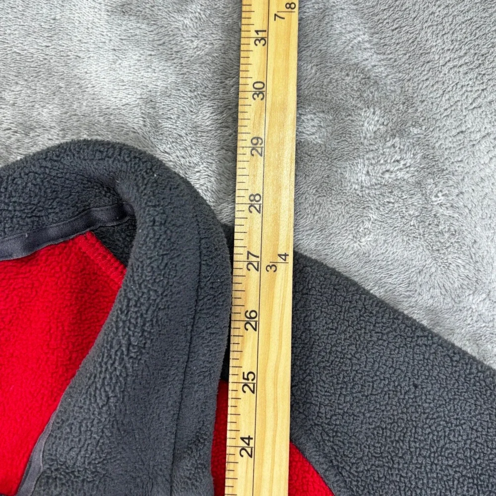 The North Face Fleece‎ Jacket Mens XL Red Grey Full Zip Colorblock Mock Neck